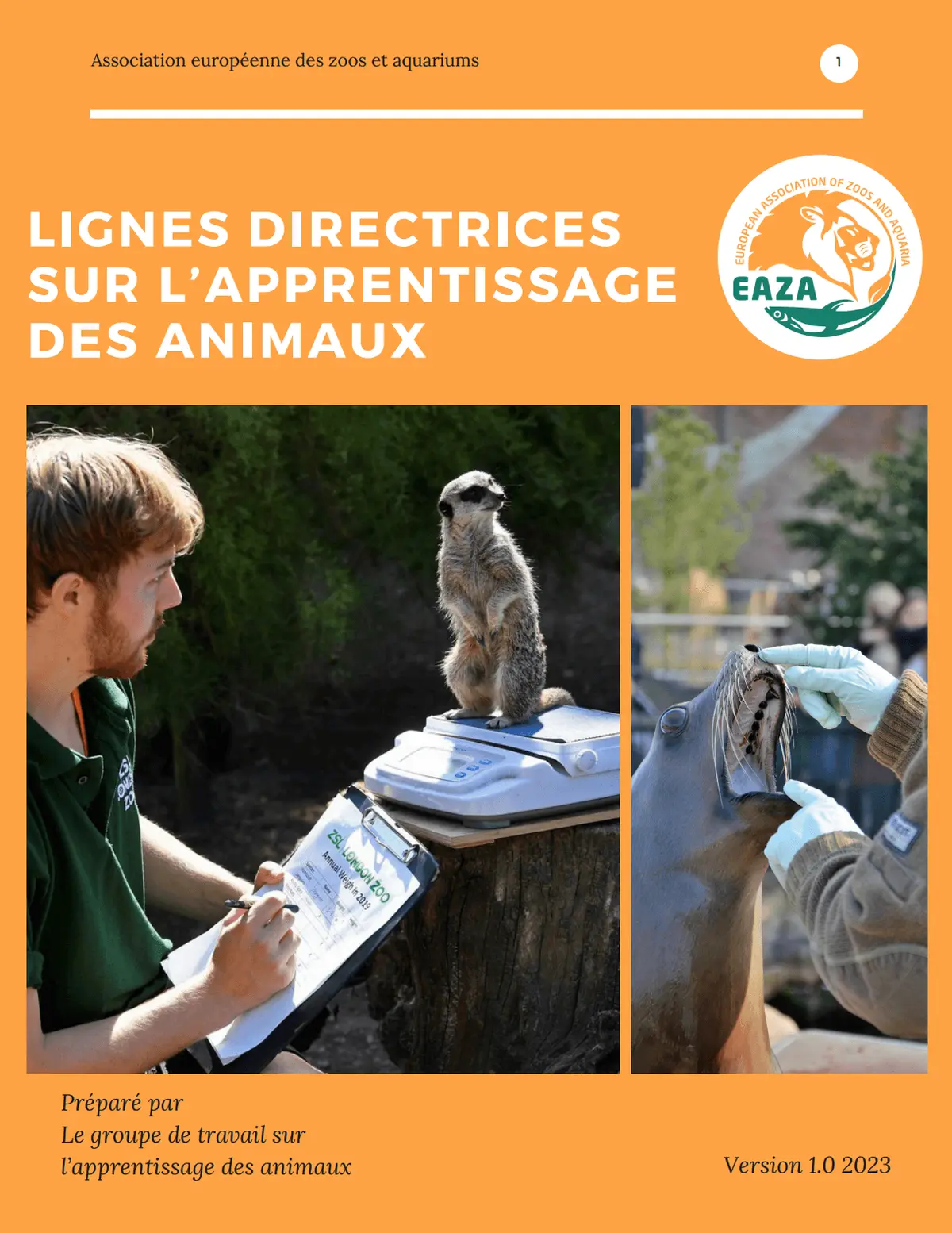 LIGNES DIRECTRICES SUR L’APPRENTISSAGE DES ANIMAUX